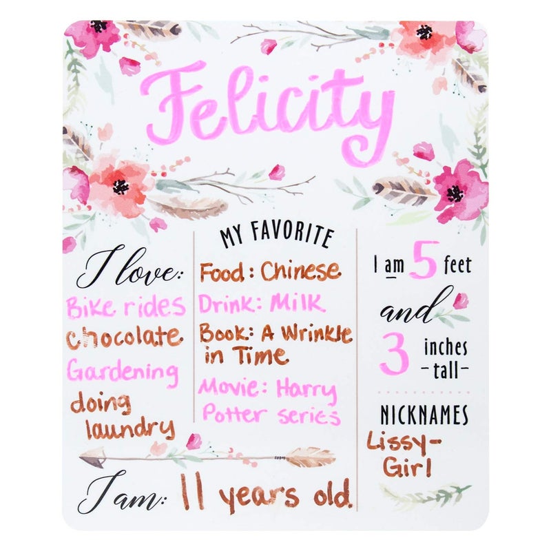 Canopy Street 12" x 10" Confetti Birthday Sign/Milestone Whiteboard Style Photo Prop/Reusable Birthday Dry Erase Board - Image 1